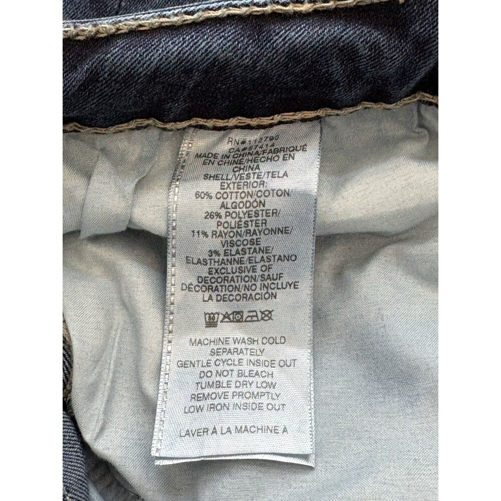 True Religion Joey Mid Rise Flap Flare Womens 32 Dark Wash Twisted Seam Y2K - Picture 5 of 9
